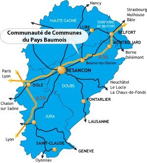 Carte de la Franche-Comté